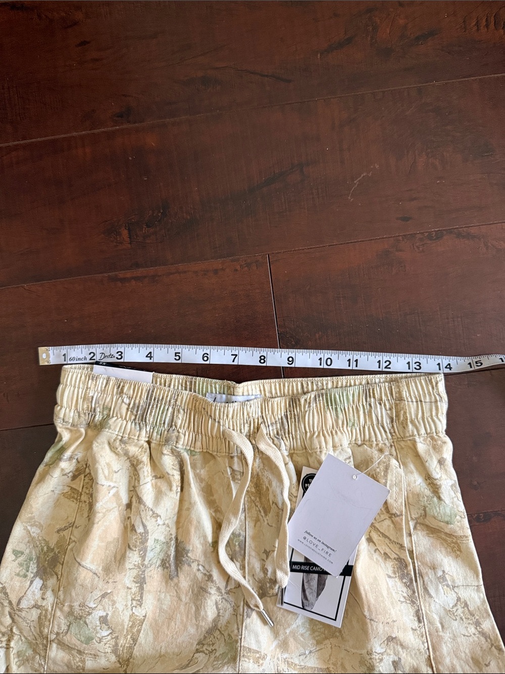 love, Fire Beige Camouflage Joggers with Subtle Green Print - Picture 5 of 11